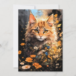 Happy Halloween Orange Cat Magick Feiertagskarte