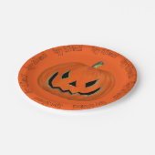 Happy Halloween Orange Jack Pumpkin Face Party Pappteller (Schrägansicht)