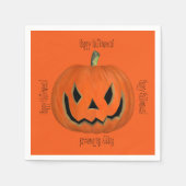 Happy Halloween Orange Jack Pumpkin Face Party Serviette (Vorderseite)