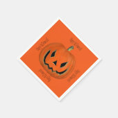 Happy Halloween Orange Jack Pumpkin Face Party Serviette (Ecke)