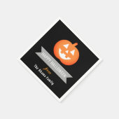 Happy Halloween Orange Kürbislaterne Pumpkin Serviette (Ecke)