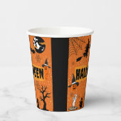 HAPPY HALLOWEEN(ORANGE) PAPIER CUPS PAPPBECHER (Links)