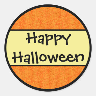 Happy Halloween Orange Pattern Runder Aufkleber