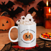 Happy Halloween Orange Pumpkin Custom Initial Kaffeetasse