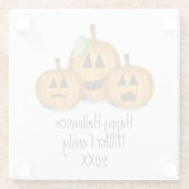 Happy Halloween Orange Pumpkins Custom Glasuntersetzer (Rückseite)
