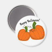 Happy Halloween Orange Pumpkins Magnet (Vorderseite/Rückseite)