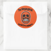 Happy Halloween Orange Skull Runder Aufkleber (Tasche)