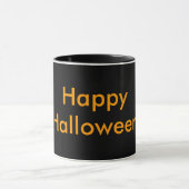 Happy Halloween Orange Skull Tasse (Zentrum)