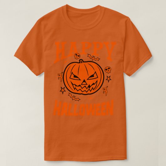 HAPPY HALLOWEEN ORANGE T-Shirt (Design vorne)