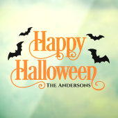Happy Halloween Orange und Black Custom Fensteraufkleber (Blatt 3)