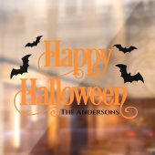 Happy Halloween Orange und Black Custom Fensteraufkleber (Blatt 2)