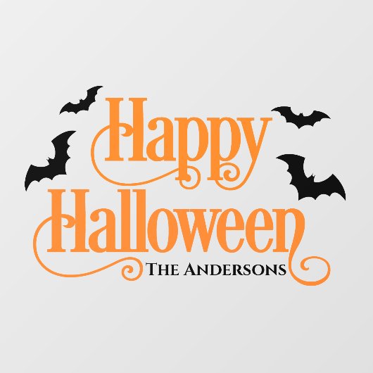 Happy Halloween Orange und Black Custom Fensteraufkleber (Blatt)