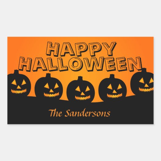 Happy Halloween Orange und Black Pumpkin Stickers (Vorderseite)