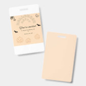 Happy Halloween orange und niedlich Ausweis (Vorder- & Rückseite)