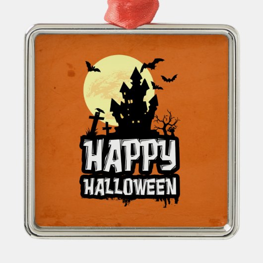 Happy Halloween Ornament Aus Metall (Vorne)