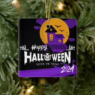 Happy Halloween Ornaments Holiday Accents Party Keramikornament
