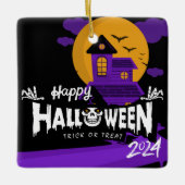 Happy Halloween Ornaments Holiday Accents Party Keramikornament (Vorderseite)