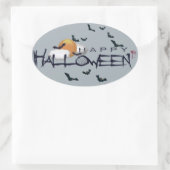 Happy Halloween Ovaler Aufkleber (Tasche)