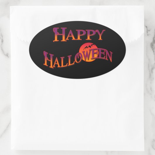 Happy Halloween Ovaler Aufkleber (Tasche)