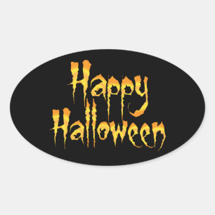 Happy Halloween Ovaler Aufkleber