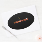Happy Halloween Ovaler Aufkleber (Umschlag)
