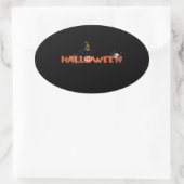 Happy Halloween Ovaler Aufkleber (Tasche)