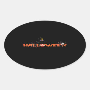 Happy Halloween Ovaler Aufkleber