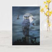Happy Halloween Owl Cards Karte (Gelbe Blume)