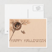 Happy Halloween Owl Postkarte (Vorne/Hinten)