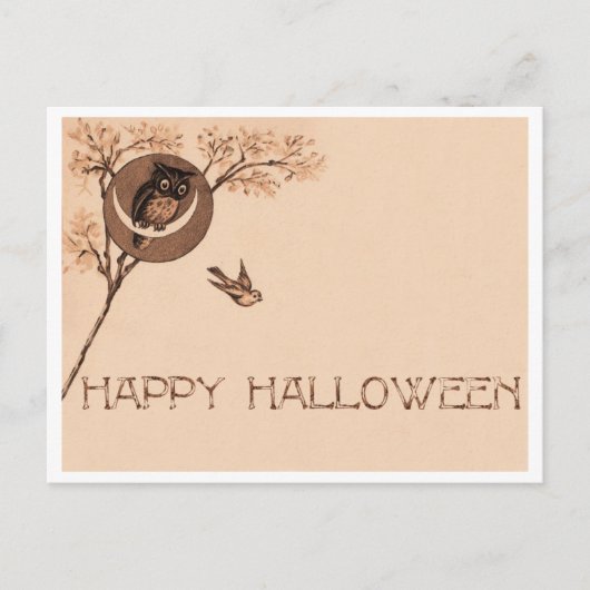 Happy Halloween Owl Postkarte (Vorderseite)