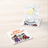 Happy Halloween Paper Coaster Rechteckiger Pappuntersetzer (Vor Ort)