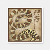 Happy Halloween Paper Napkins mit Schlangen Serviette (Vorderseite)