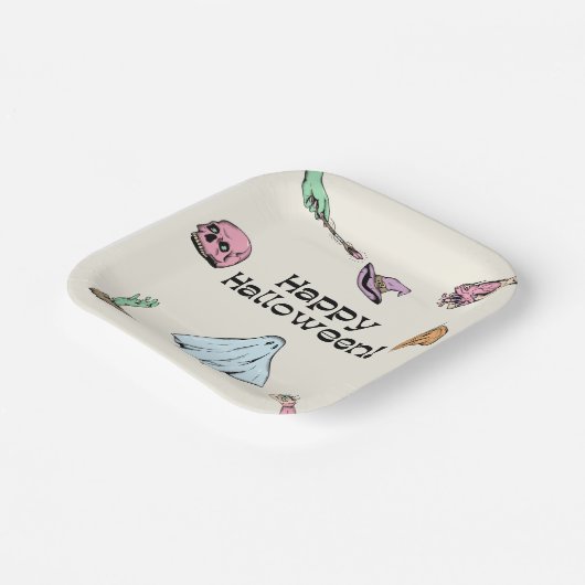 Happy Halloween Pappteller (Gewinkelt)