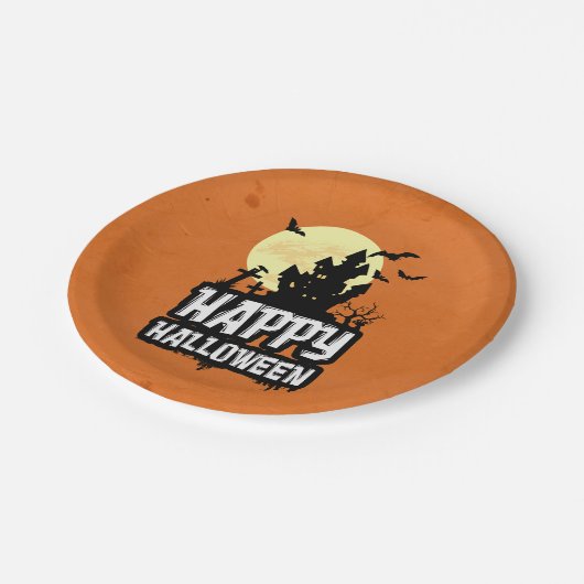 Happy Halloween Pappteller (Schrägansicht)