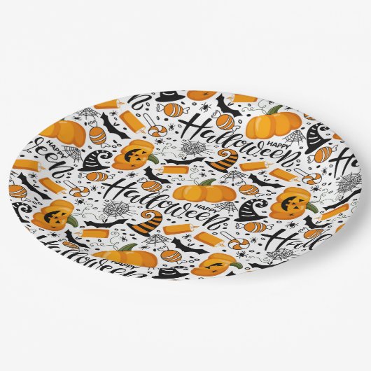 Happy Halloween Pappteller (Schrägansicht)