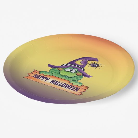 Happy Halloween Pappteller (Schrägansicht)