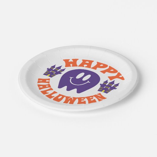 Happy Halloween Pappteller (Schrägansicht)