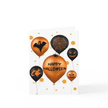 Happy Halloween Party Balloons Card