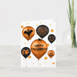 Happy Halloween Party Balloons Card Karte