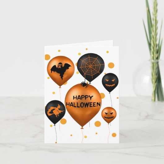 Happy Halloween Party Balloons Card Karte (Vorderseite)
