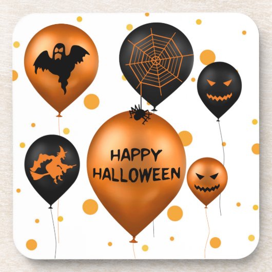 Happy Halloween Party Balloons Getränkeuntersetzer (Vorderseite)