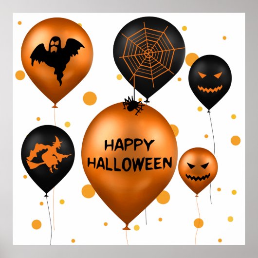 Happy Halloween Party Balloons Poster (Vorne)