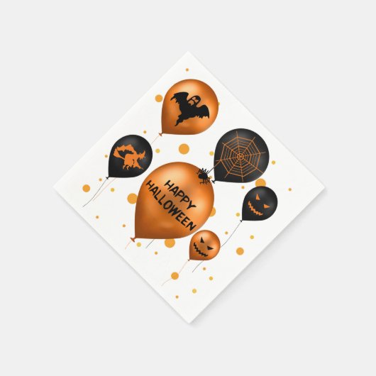 Happy Halloween Party Balloons Serviette (Ecke)