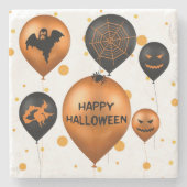 Happy Halloween Party Balloons Steinuntersetzer (Vorderseite)