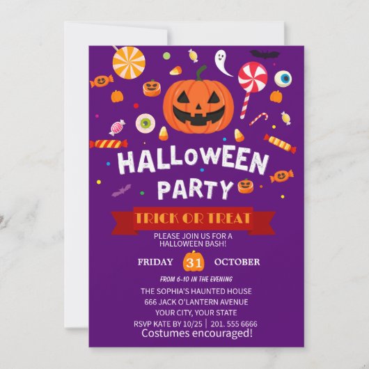 Happy Halloween Party Einladung (Vorderseite)