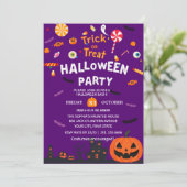 Happy Halloween Party Einladung (Stehend Vorderseite)