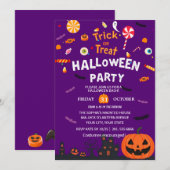 Happy Halloween Party Einladung (Vorne/Hinten)