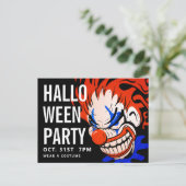 Happy Halloween | Party Einladung Beängstigend Clo Postkarte (Stehend Vorderseite)