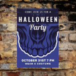 Happy Halloween | Party Einladung Blaues Skelett Postkarte<br><div class="desc">Happy Halloween | Party Einladung Blaues Skelett</div>