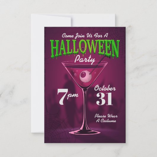 Happy Halloween | Party Einladung Martini Glass (Vorderseite)